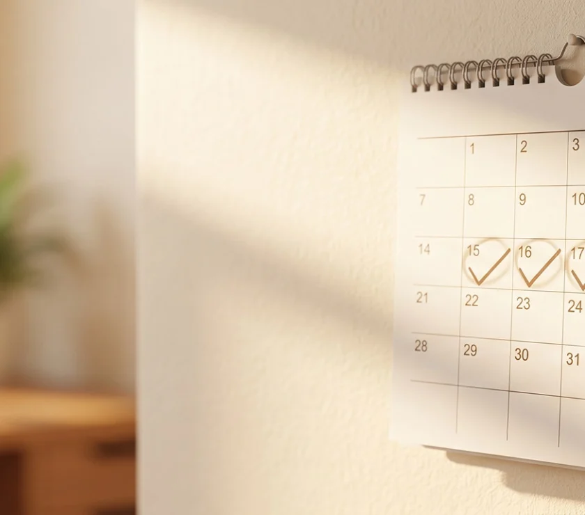 Counting days on a calendar.